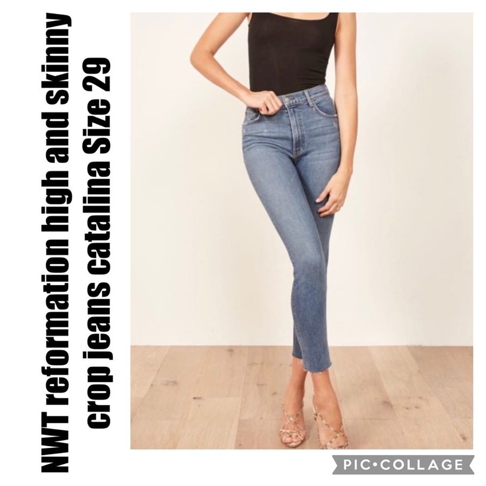 NWT reformation high and skinny crop jeans catalina Size 29